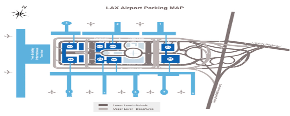 Layout of Los Angeles International Airport Parking 